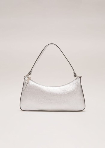 Phase Eight Silver Leather Bags Silver USA | 2675809-DO